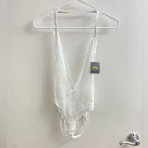 Just Sexy Lingerie White Lace Teddy Lingerie Size S